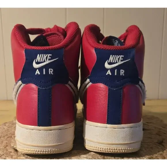 Air Force 1 High '07 LV8 Red Nike Air Used Sneakers Men's 7.5 US - Picture 10 of 13